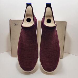 Rothy's The Chelsea Women's 7.5 Red Plum Melange Fabric High Top Sneaker Boots